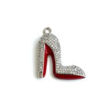 5Pcs CZ High Heel Shoes Charms Pendants for Jewelry Making