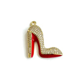 5Pcs CZ High Heel Shoes Charms Pendants for Jewelry Making