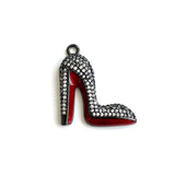 5Pcs CZ High Heel Shoes Charms Pendants for Jewelry Making