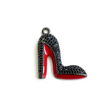 5Pcs CZ High Heel Shoes Charms Pendants for Jewelry Making