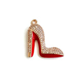 5Pcs CZ High Heel Shoes Charms Pendants for Jewelry Making
