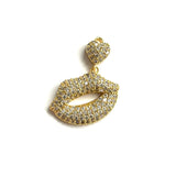 5Pcs CZ Pave Lip Pendant Charms for Jewelry Making