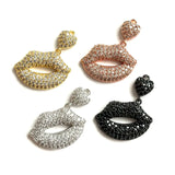5Pcs CZ Pave Lip Pendant Charms for Jewelry Making