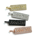 5Pcs CZ Pave John 3:16 Charms Plated Letter Pendant For Bracelet Necklace