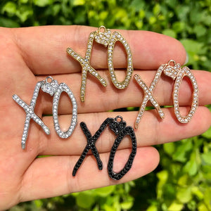 5Pcs CZ Pave Kisses&Hugs Charms Pendant For Jewelry Making