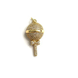 5Pcs CZ Pave Lollipop Charms Pendant for Jewelry Making