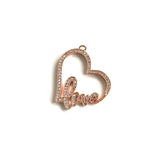 5Pcs CZ Love Heart Charms Plated Letter Pendant for Jewelry Making