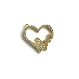 5Pcs CZ Love Heart Charms Plated Letter Pendant for Jewelry Making