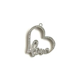 5Pcs CZ Love Heart Charms Plated Letter Pendant for Jewelry Making