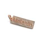 5Pcs CZ Pave Melanin Word Charms Plated Letter Pendant Jewelry Making