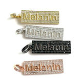 5Pcs CZ Pave Melanin Word Charms Plated Letter Pendant Jewelry Making