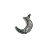 5Pcs CZ Pave Moon Charms Pendant For Jewelry Making