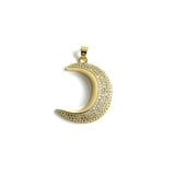 5Pcs CZ Pave Moon Charms Pendant For Jewelry Making