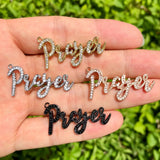 5Pc CZ Pave Word Charms Letter Pendant For Jewelry Making
