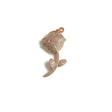 5Pcs CZ Pave Rose Flower Charms Plated Pendant Jewelry Making