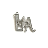 5Pcs CZ Pave Saints Charms Letters Pendant For Jewelry Making