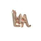 5Pcs CZ Pave Saints Charms Letters Pendant For Jewelry Making