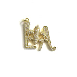 5Pcs CZ Pave Saints Charms Letters Pendant For Jewelry Making