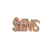 5Pcs CZ Pave Saints Word Charms Letter Pendant Bracelet Necklace Bangle