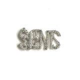 5Pcs CZ Pave Saints Word Charms Letter Pendant Bracelet Necklace Bangle