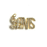 5Pcs CZ Pave Saints Word Charms Letter Pendant Bracelet Necklace Bangle
