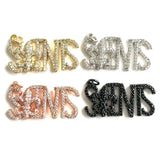 5Pcs CZ Pave Saints Word Charms Letter Pendant Bracelet Necklace Bangle