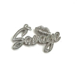 5Pcs CZ Pave Savage Word Charms Plated Letter Pendant For Jewelry Making