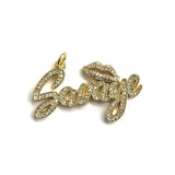 5Pcs CZ Pave Savage Word Charms Plated Letter Pendant For Jewelry Making