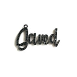 5Pcs CZ Pave Saved Word Charms Plated Letter Pendant Jewelry Making