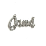 5Pcs CZ Pave Saved Word Charms Plated Letter Pendant Jewelry Making