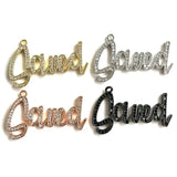 5Pcs CZ Pave Saved Word Charms Plated Letter Pendant Jewelry Making