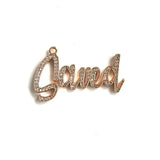5Pcs CZ Pave Saved Word Charms Plated Letter Pendant Jewelry Making