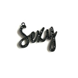 5Pcs CZ Pave Sexy Word Charms Plated Letter Pendant Jewelry