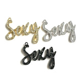 5Pcs CZ Pave Sexy Word Charms Plated Letter Pendant Jewelry