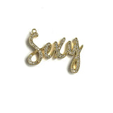 5Pcs CZ Pave Sexy Word Charms Plated Letter Pendant Jewelry