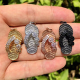 5Pcs CZ Pave Slipper Charm Pendants for Jewelry Making