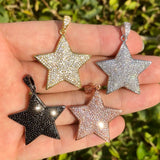 5Pcs CZ Pave Stars Charm Pendant Jewelry Making