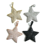 5Pcs CZ Pave Stars Charm Pendant Jewelry Making
