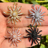 5Pcs Sun Pendant Charms Silver Plated for Jewelry Making