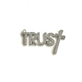 5Pcs CZ Pave Trust Word Charms Plated Letter Pendant for Jewelry Making