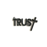 5Pcs CZ Pave Trust Word Charms Plated Letter Pendant for Jewelry Making