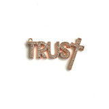 5Pcs CZ Pave Trust Word Charms Plated Letter Pendant for Jewelry Making