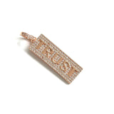 5Pcs CZ Word Charms Plated Pendant For Jewelry Making