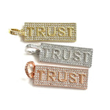 5Pcs CZ Word Charms Plated Pendant For Jewelry Making