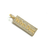 5Pcs CZ Pave Who Dat Word Charms Letter Pendant for Jewelry Making