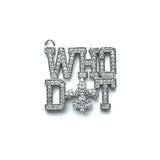 5Pcs CZ Pave Who Dat Word Charms Letter Pendant for Bracelet Necklace