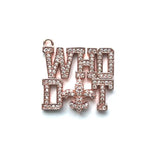 5Pcs CZ Pave Who Dat Word Charms Letter Pendant for Bracelet Necklace