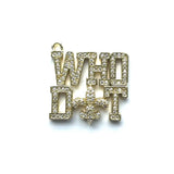 5Pcs CZ Pave Who Dat Word Charms Letter Pendant for Bracelet Necklace
