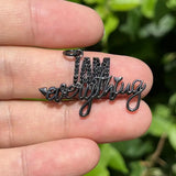 5Pcs CZ Pave Word Charms I AM Everything Pendant for Bracelet Necklace Bangle