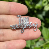 5Pcs CZ Pave Word Charms I AM Everything Pendant for Bracelet Necklace Bangle